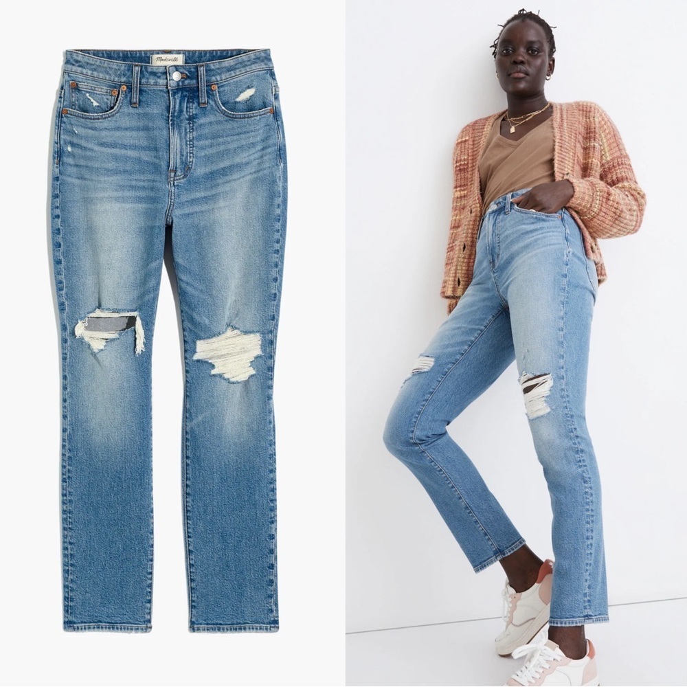 Madewell • The Curvy Perfect Vintage Jean in Denman Wash: Ripped Edition